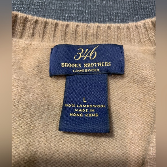 Brooks Brothers Sweater Vest Mens Large Brown Scottish Lambswool Pullover Casual - Picture 2 of 4